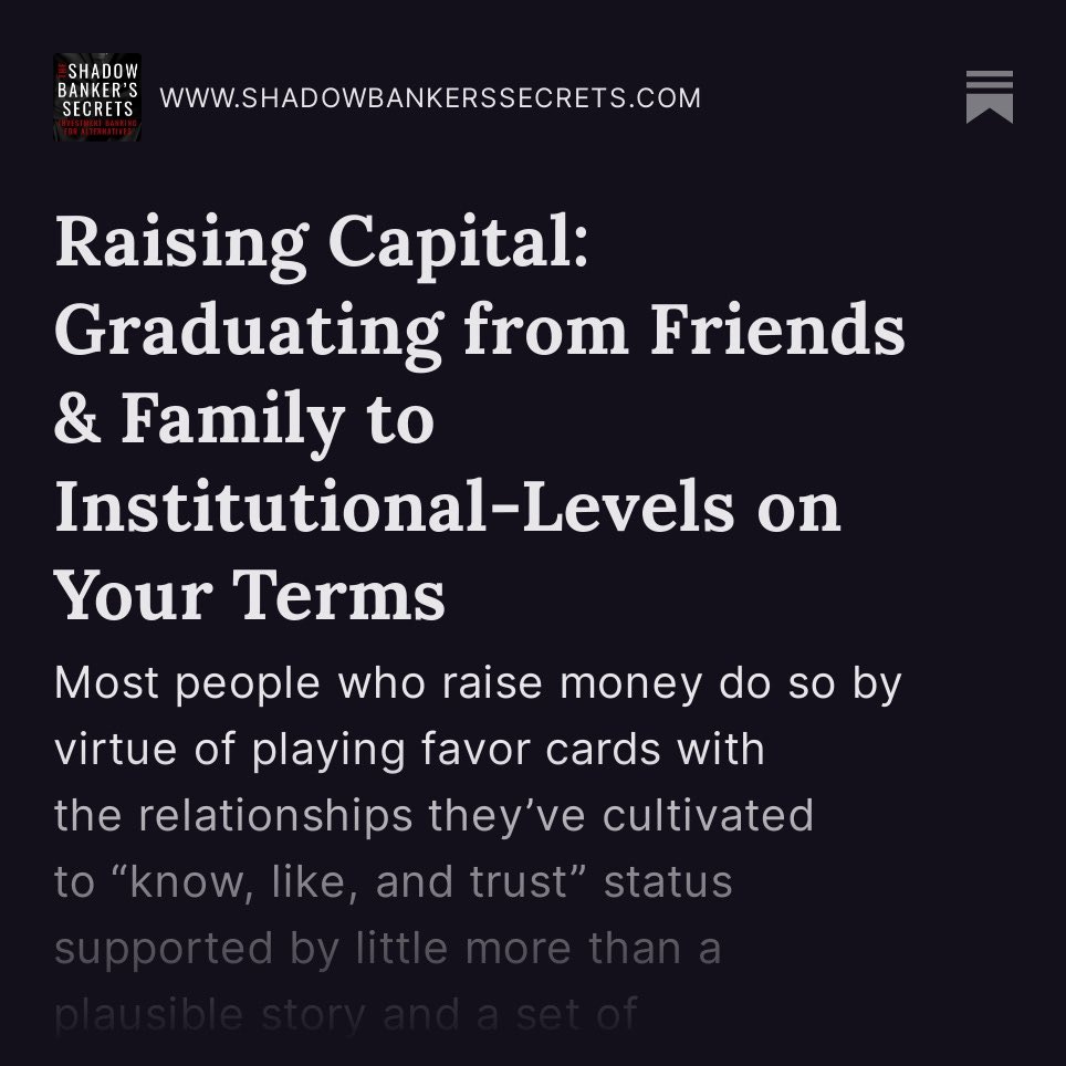 besum12's tweet photo. Raising capital at institutional levels via private capital markets while avoiding subjugation to allocating institutions requires a true merit-based approach delivered with control of the frame.

https://t.co/MAz1hA7yGa https://t.co/I5wFkojWZS