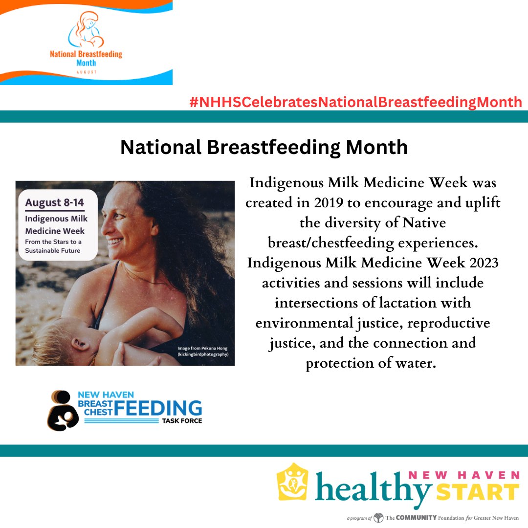 NHHealthyStart's tweet photo. It's Indigenous Milk Medicine Week!
Learn more here: https://t.co/5YMDSanryV
#NHHealthyStart #NHHSCelebratesNBM2023 #Breastfeeding #Chestfeeding #Wellness #NewHaven #NationalBreastfeedingMonth https://t.co/YJLTyP7cCV