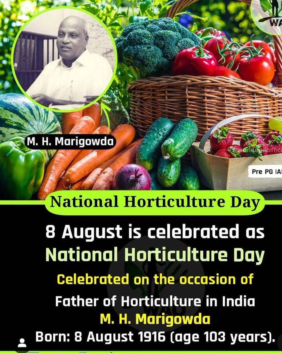 horticulturehry's tweet photo. 8 अगस्त को राष्ट्रीय बागवानी दिवस के रूप में मनाया जाता है @cmohry @JPDALALBJP @DiprHaryana @AgriGoI @arjunhry https://t.co/91wDRh4aaY