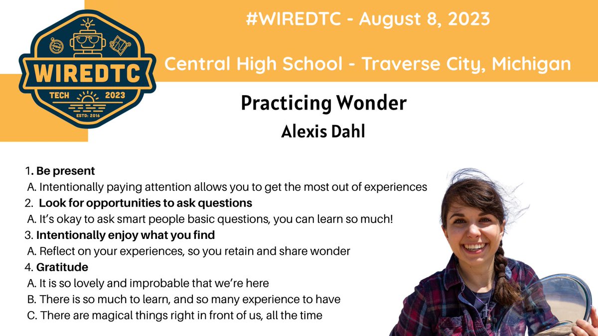 Keynote advice from <a href="/alexiswrites/">Alexis Wright</a> at #WiredTC. One size fits all advice doesn’t fit, but these are some pretty good points from one of Michigan’s top science communicators for practicing wonder.
