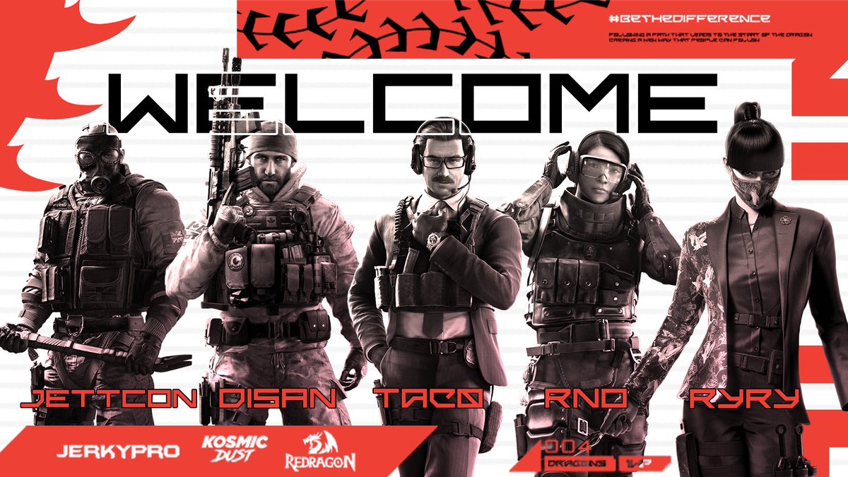 🚨ANNOUNCEMENT TIME🚨 

Let’s give a big welcome to the newest members of the family and R6 Team! 

🐉 <a href="/JettCon_/">Jett Conley🇺🇸🇺🇸</a> 
🐉 <a href="/D1Taco/">Taco</a> 
🐉 <a href="/DisanR6/">Matthew</a>
🐉 <a href="/Rno_R6/">Rnor6</a> 
🐉 <a href="/RyRythe1st/">Ry</a> 

#BeTheDifference