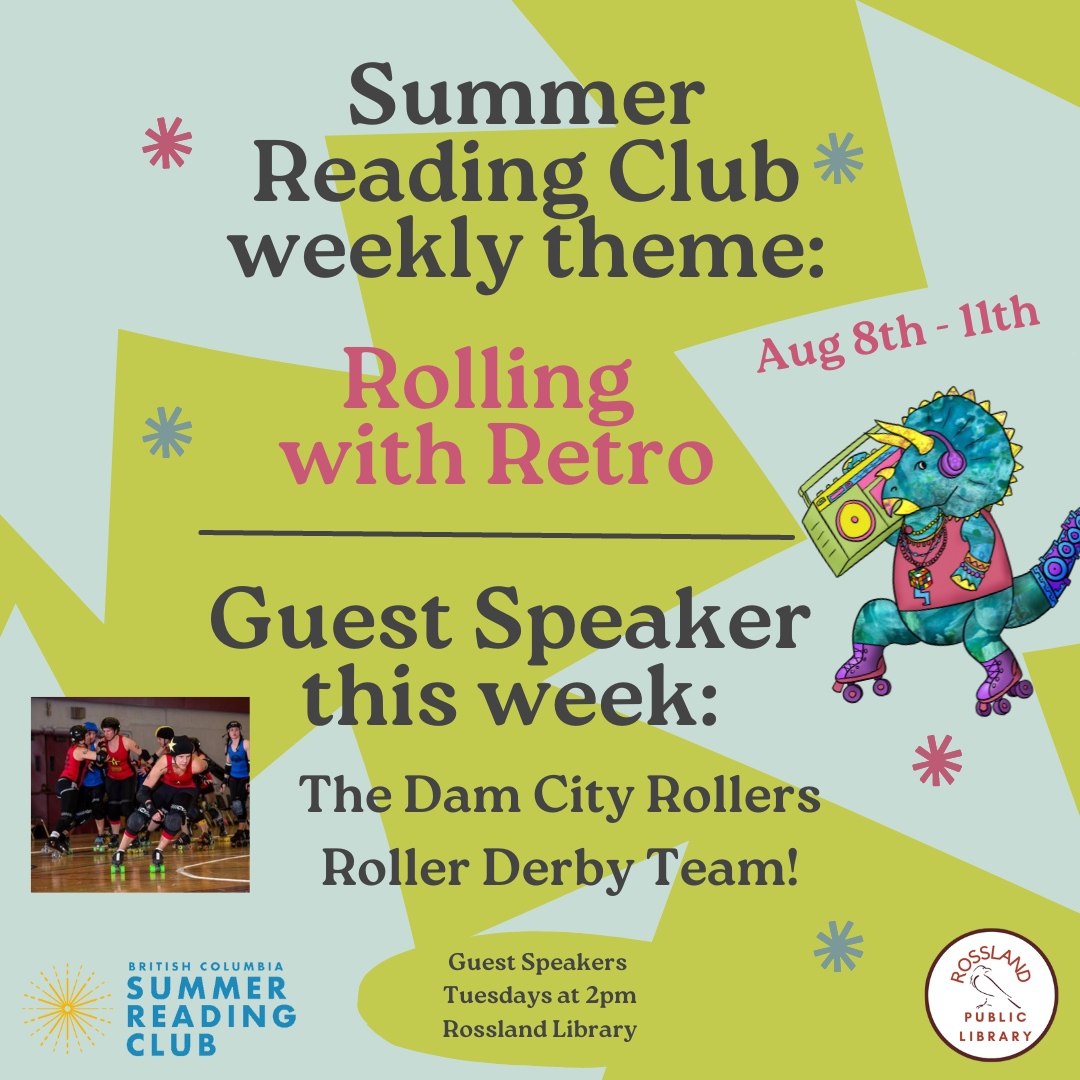 Be sure to drop by for our Guest Speakers The Dam City Rollers Roller Derby Team!

Tuesday Aug. 8 at 2pm