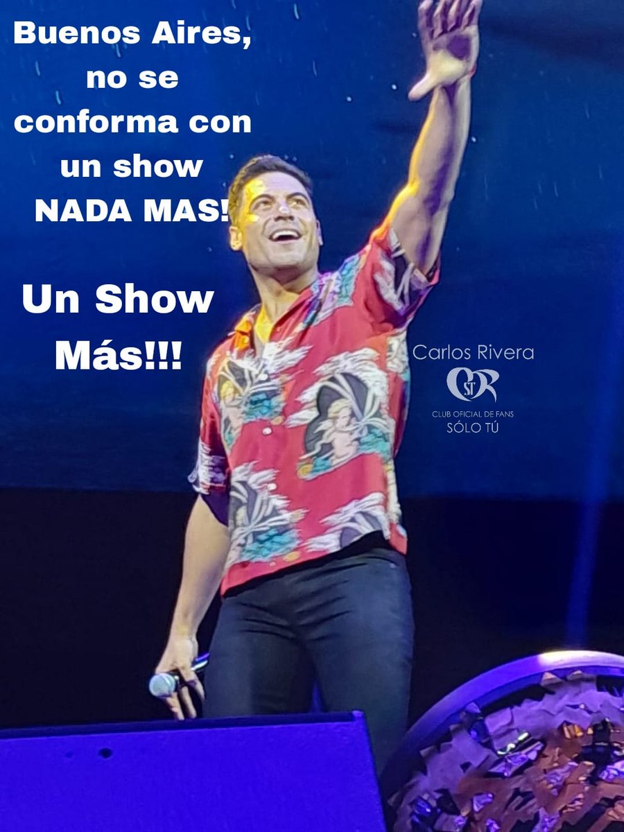 MaraEug65111931's tweet photo. Tod@s queremos estar presente en tu #tour_a_todas_partes ๐
#OTRAFECHAMAS
CARLOS RIVERA ๐
@_CarlosRivera
@livedaleplay
@WestWoodEntt
@SonyMusicArg
@ClubSoloTu_Arg https://t.co/e8HMprneFc