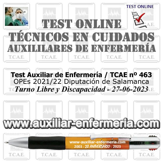 Nuevo Test Online de Técnicos/as en Cuidados Auxiliares de Enfermería / TCAE... Examen 27-06-2023 Diputación de Salamanca F3B-iy_XUAEzADt?format=jpg&name=small