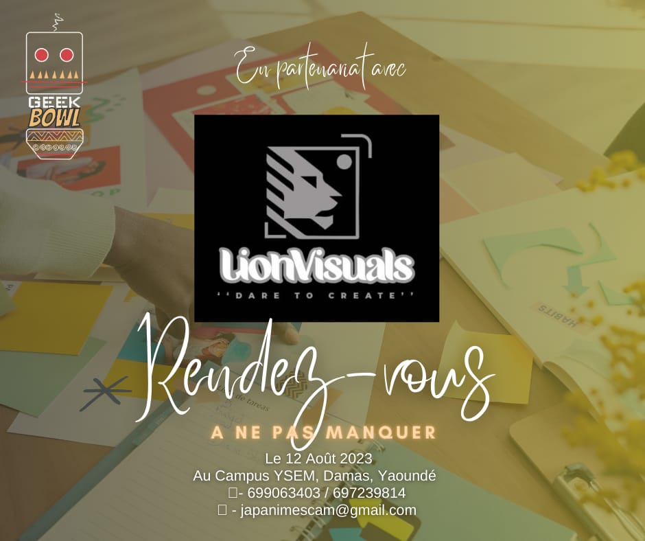 Heyyy les Geeks, ça vous dit un shooting gratuit ?!!
#QuiSeraAuGeekBowl
Amateurs d’art visuels, de photographie, de vidéographie et de direction artistique, vous serez comblés au Geek Bawl !
L’association <a href="/Lionvisuals/">Lionvisuals 🇨🇲</a> vous fera faire un tour à travers son multiverse #DareToCreate