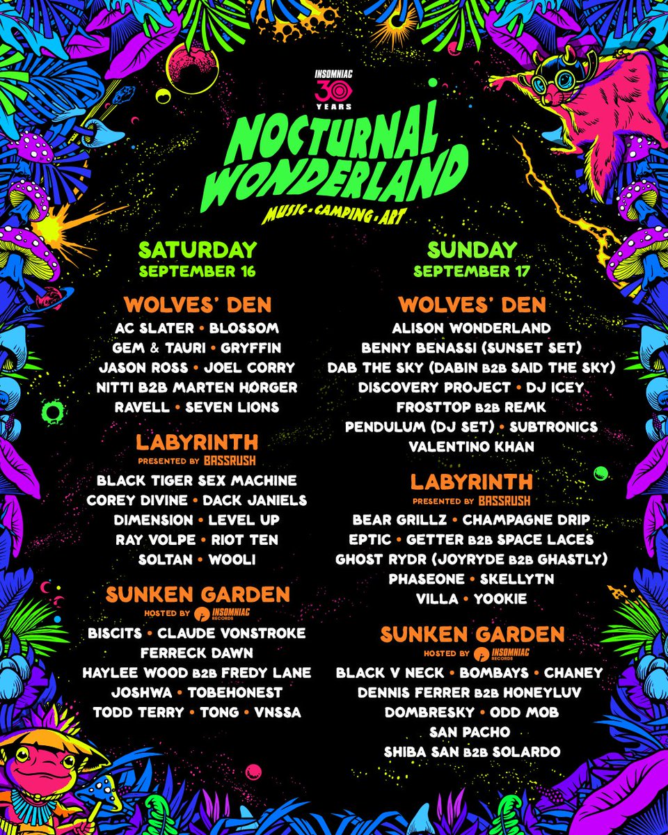 Nocturnal Wonderland 2024 Lineup Tickets Schedule Map Prices