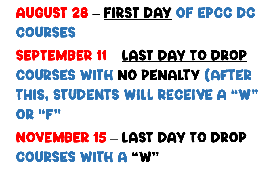 SEC_BULLDOGS's tweet photo. EPCC Fall 2023 Semester IMPORTANT DATES! #SECPRIDE https://t.co/Kti1jhCsR4