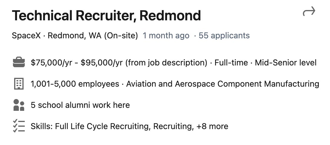 jacobethangib's tweet photo. Tells you something about how Elon is impacting employer branding for companies he's affiliated with that there's such a discrepancy in number of applications. https://t.co/qfBiVgz1Y0