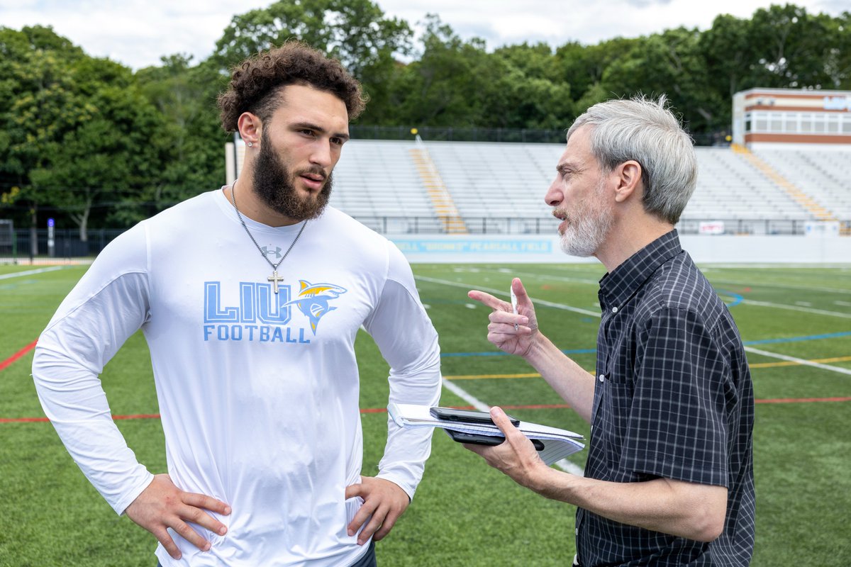 LIUSharksFB's tweet photo. Media availability with Newsday ahead of Tuesday's practice!

@Newsday @bheyman99 https://t.co/TiZ13wmSuO