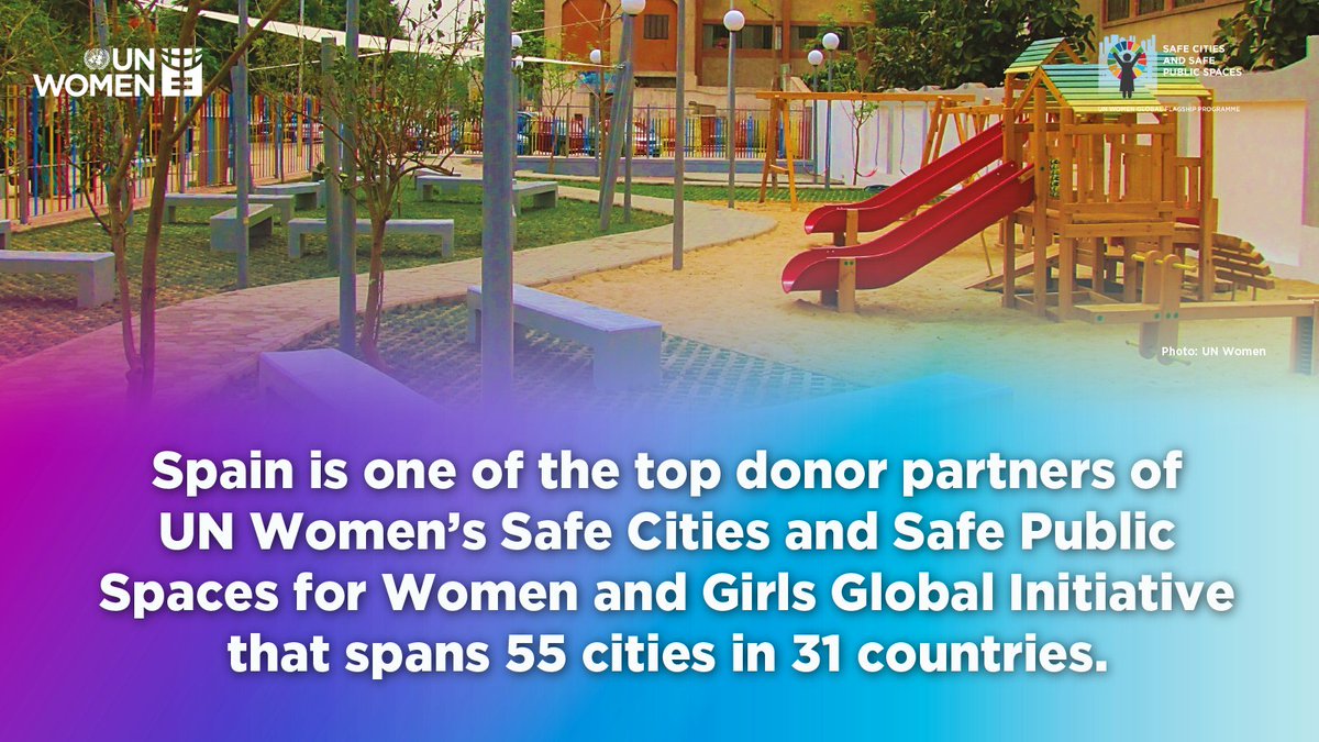 kattrav7's tweet photo. Spain’s ongoing support of UN Women’s Safe Cities and Safe Public Spaces work has had transformative impacts in the lives of women and girls in many cities. It has also supported a growing evidence base about what works to make #safecities for women. #FundingGenderEquality https://t.co/PKDFXR5ZQS