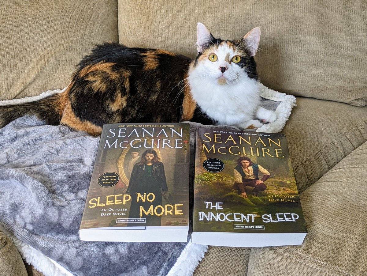 What an amazing box of #bookmail! The next TWO #octoberdaye books! #SleepNoMore comes out this Sept. and #TheInnocentSleep comes out in Oct! It's a cornucopia from one of my favs, @seananmcguire!