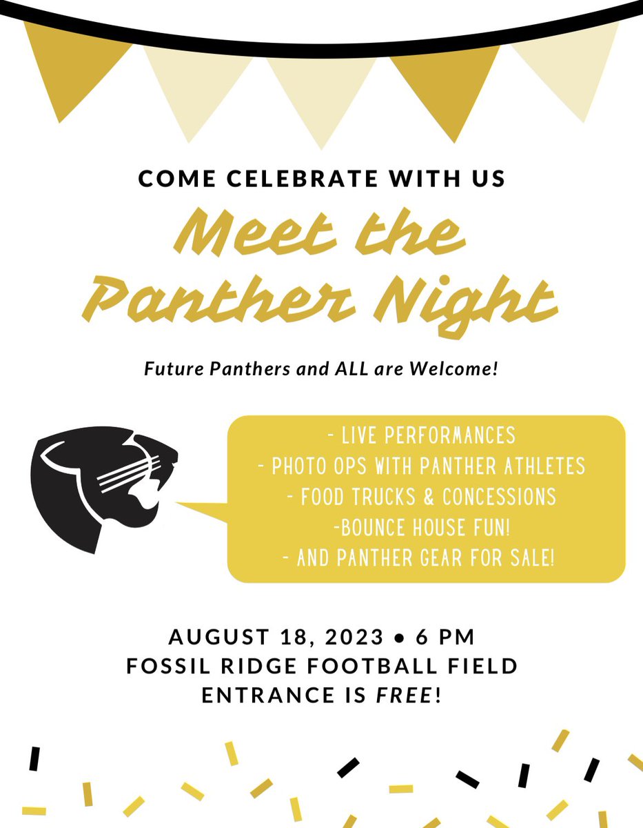Come out and celebrate our Ridge Athletes at our annual Meet The Panther Night! We would love to have your support and help us kick off the school year!🎉🎉