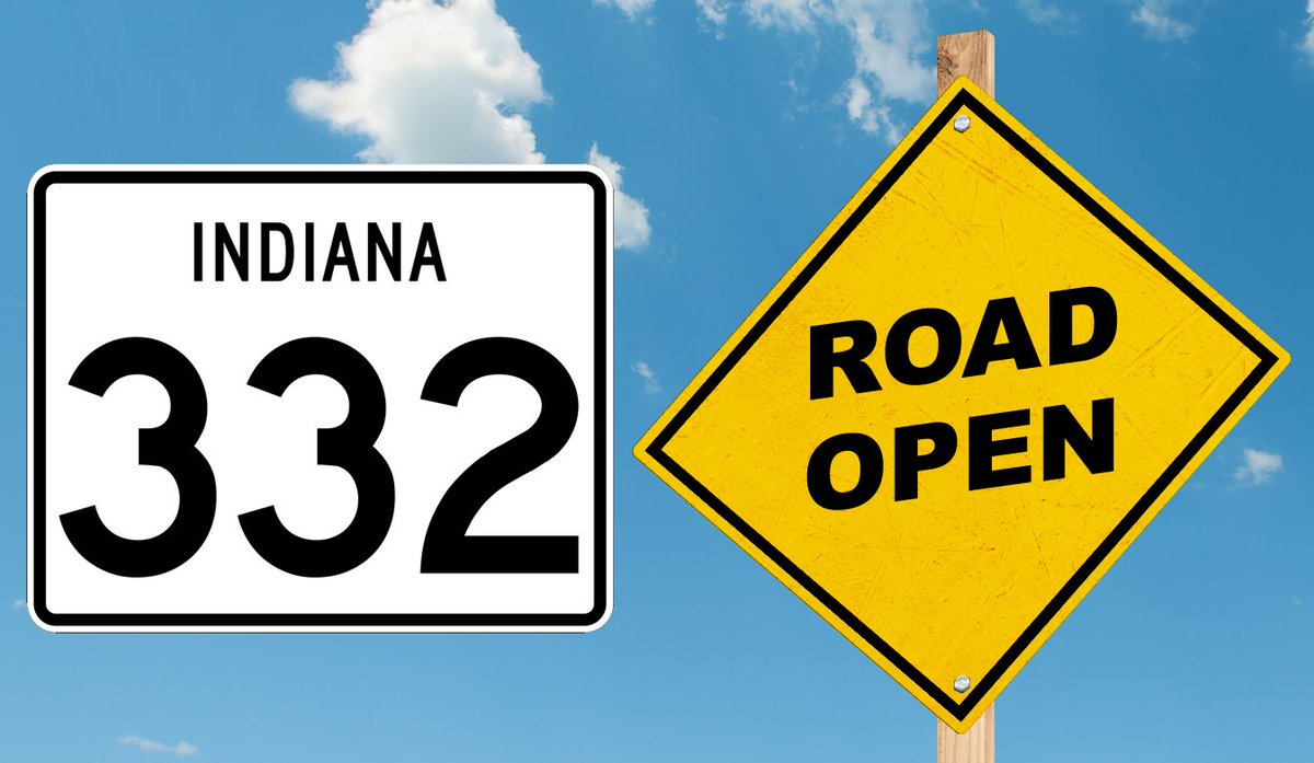 DelawareIndiana's tweet image. Good news - INDOT has re-opened State Road 332