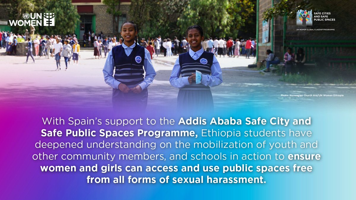 kattrav7's tweet photo. Spain’s ongoing support of UN Women’s Safe Cities and Safe Public Spaces work has had transformative impacts in the lives of women and girls in many cities. It has also supported a growing evidence base about what works to make #safecities for women. #FundingGenderEquality https://t.co/PKDFXR5ZQS