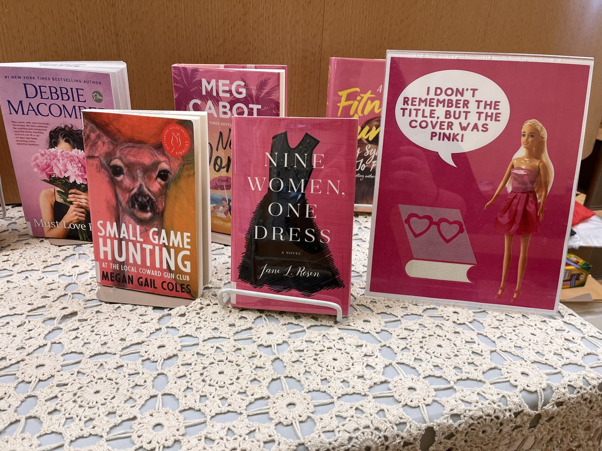 ShelburnePL's tweet photo. POV: You can’t remember the title, but the cover was pink! https://t.co/FEfvdRS5Nl