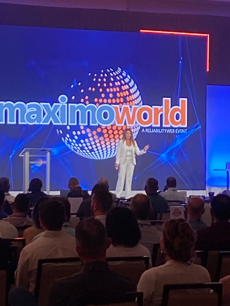 IBMwatsonx's tweet image. .@IBM VP, ESG &amp;amp; Asset Management Kendra Dekeyrel takes the stage at #MaximoWorld2023, examining how #AI and #automation maximizes operational efficiency, technician productivity and asset reliability.