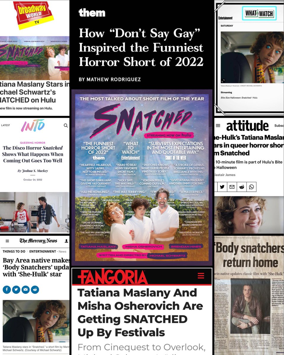 BoatAshore's tweet photo. SNATCHED is screening at @ChineseTheatres this Friday as part of @HollyShorts LGBTQIA+ Night.

Grab your tix below and #GetSnatched.

👽💜👽 

https://t.co/B7t5kukQcq https://t.co/6hfKCLVITr