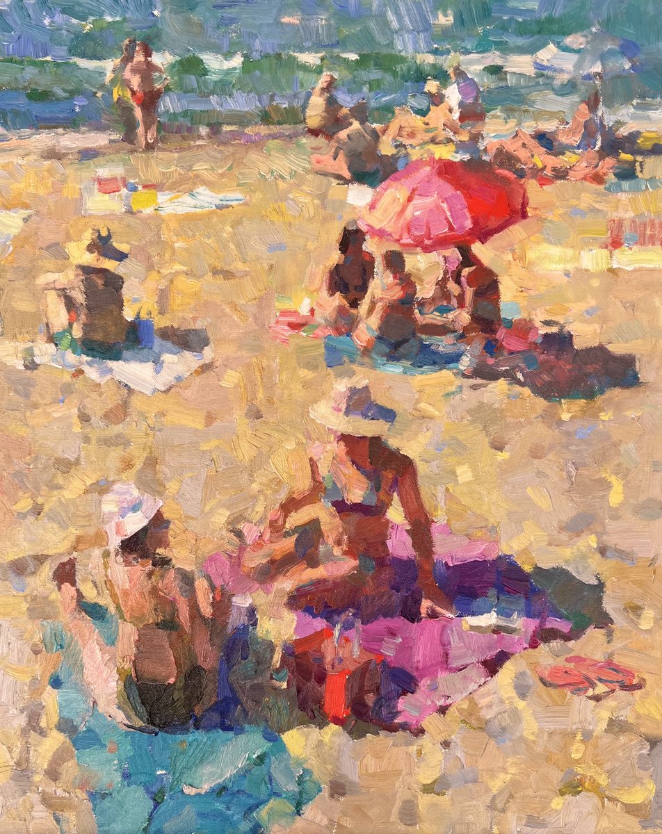 kmacphersonaa's tweet photo. “Sunbathers”, 20x16, and oil. Painting I just finished. https://t.co/BgDZGVc5DB