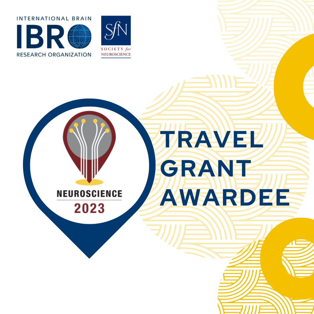 Exciting news: I've been chosen as a recipient of IBRO travel grant to attend #Neuroscience2023 🧠🌟 

#IBRO #SfN #SfNmeeting #SfN2023  #TravelAward #IBROTravelAward

Thank you <a href="/IBROorg/">IBRO - International Brain Research Organization</a> and <a href="/SfNtweets/">Society for Neuroscience (SfN)</a>. See you there 🚀

@ShlomoWagner <a href="/IBBRCHaifa/">The Integrated Brain and Behavior Research Center</a> <a href="/UofHaifa/">University of Haifa</a>