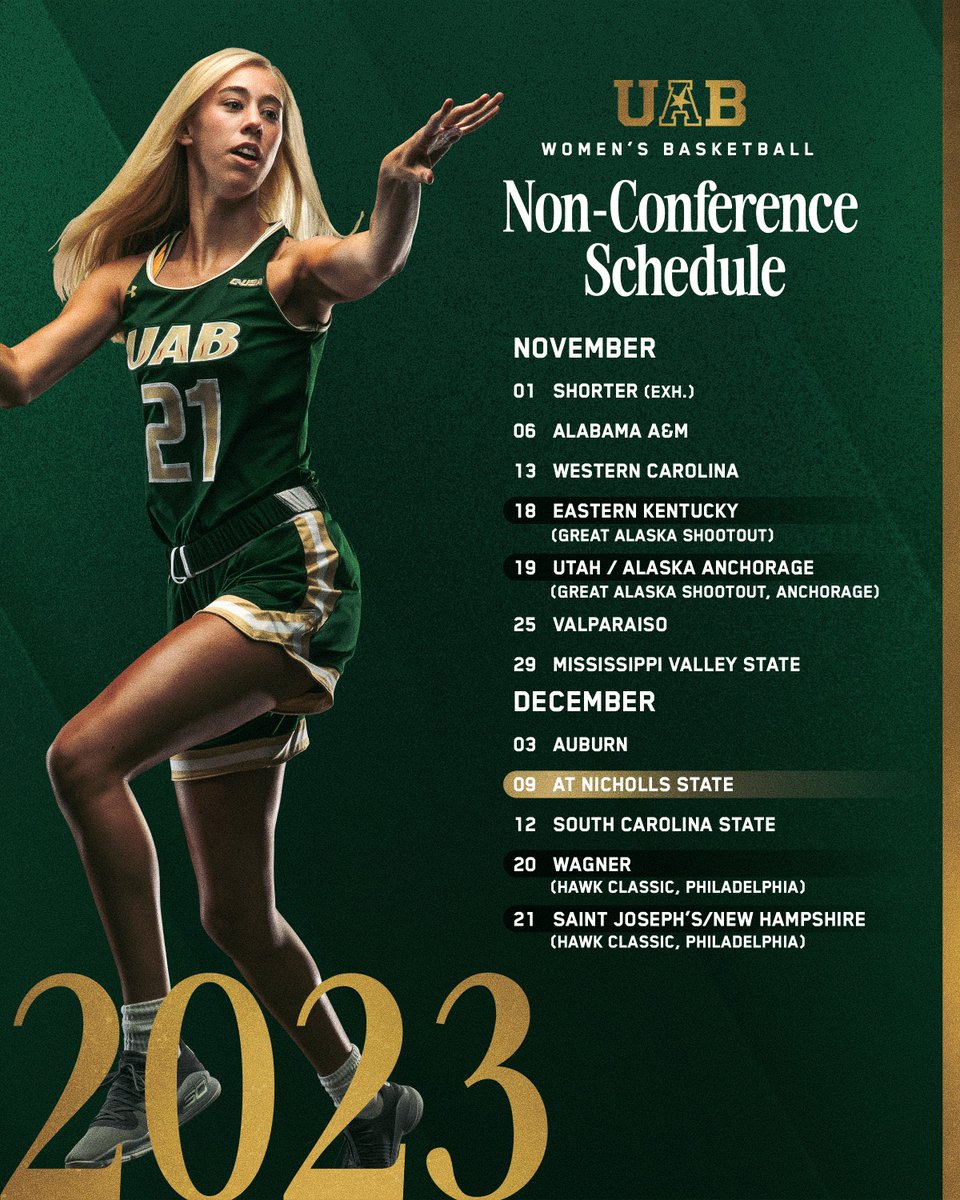 Alright Blazer Nation. Who's ready for some basketball?
#WinAsOne | #ALLIN 

🔗 bit.ly/UABWBBNonCon23…