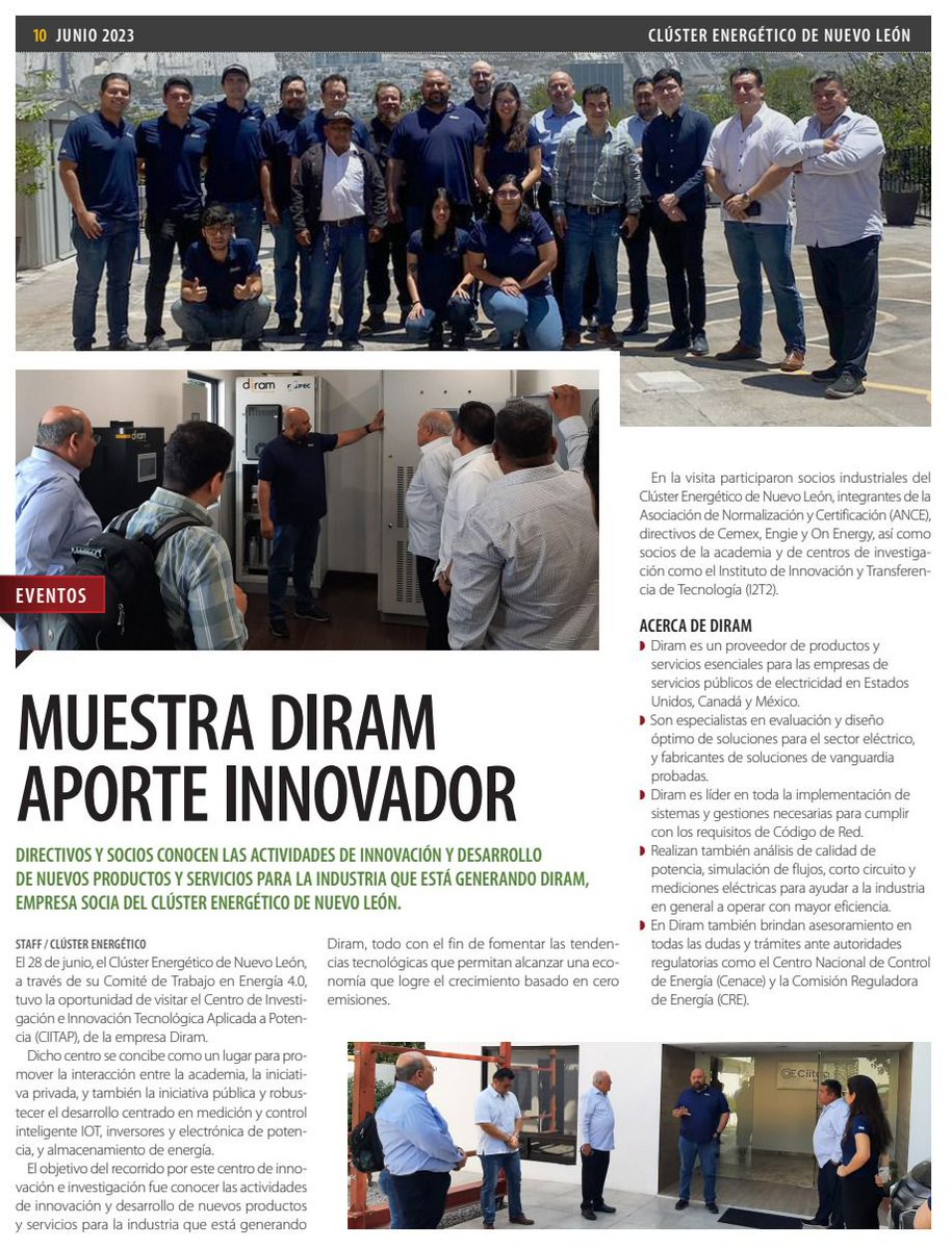 DiramMx's tweet photo. We thank the partners and executives of the @clusterenerNL who visited our facilities in #Diram to learn about innovation activities and development of new products and services for the industry.

#visit #partners #managers #innovation #services https://t.co/kGdEodyPgV