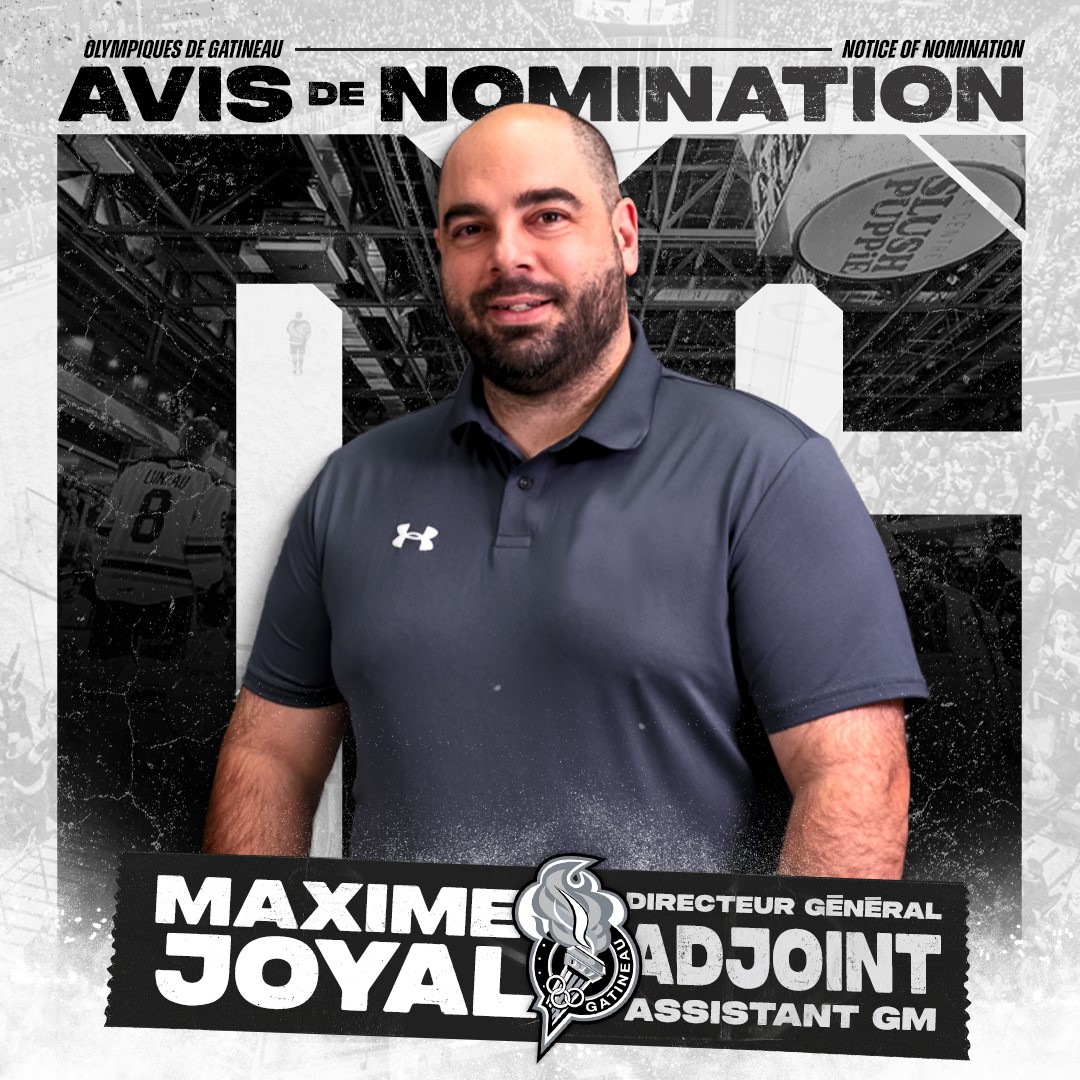 Maxime Joyal nommé directeur général adjoint.

Détails ➡️ bit.ly/3qrghnV

Maxime Joyal named Assistant General Manager.

Details ➡️ bit.ly/44YruLT

#goOLgo♠️