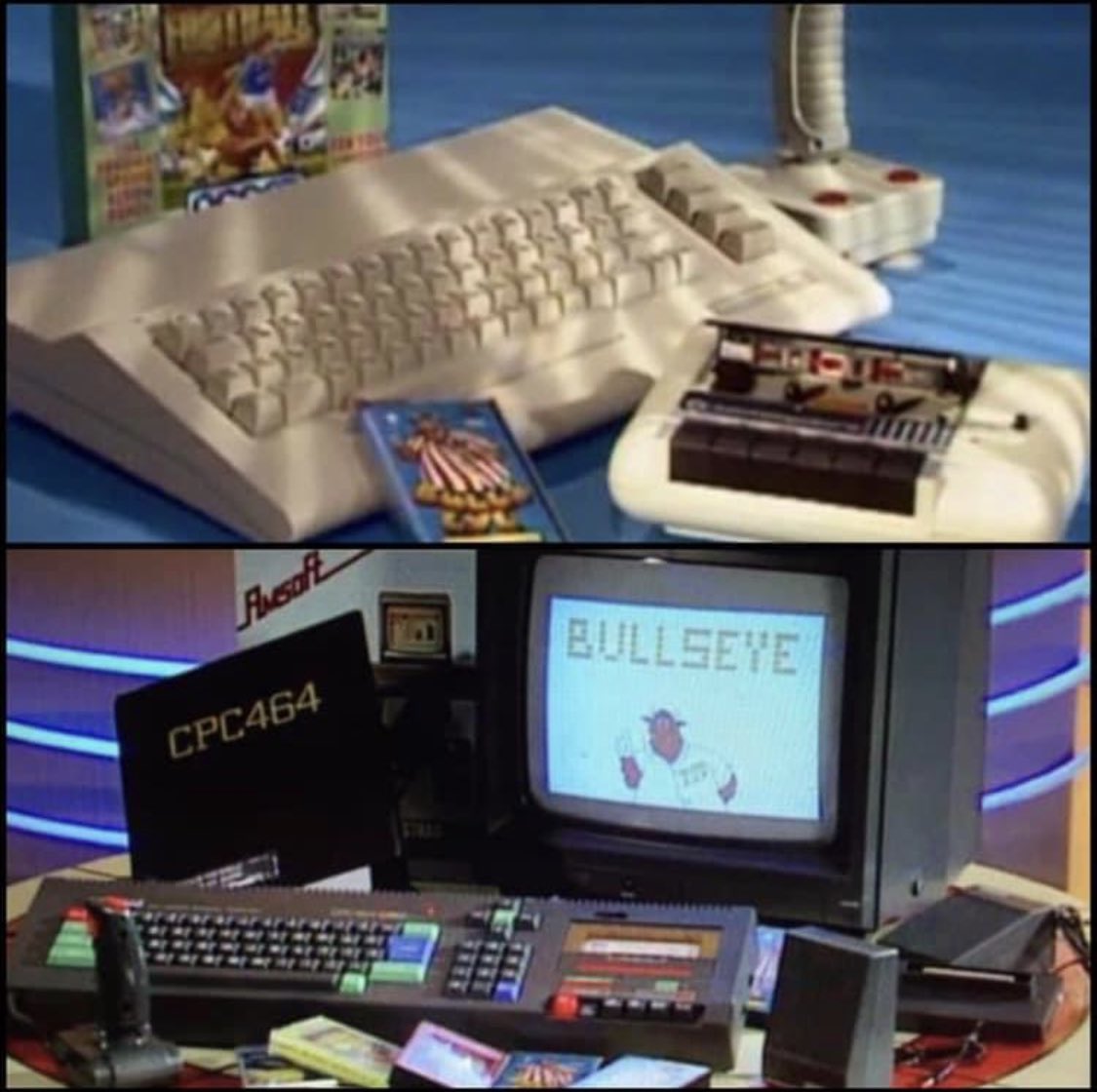 BullseyeTVshow's tweet image. One for the retro-gamers! 
Which of the two would you rather win as Bully’s Mystery Star Prize...
The #Commodore64 or The #Amstrad #CPC464?