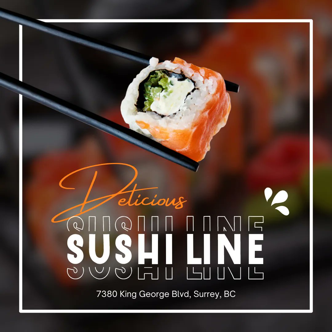 Newton_BIA's tweet photo. 🍣 Sushi Line packs the flavour of all your favourite sushi roll dishes into one place! Stop by and grab a plate of the Tobiko Nigiri Sushi, the Chicken Teriyaki Rolls, or try one of our famous Party Trays! Delivery available. #NewtonBIA #BIAMember #Sushi #EatLocal #SurreyEats https://t.co/EqviKRW0lY
