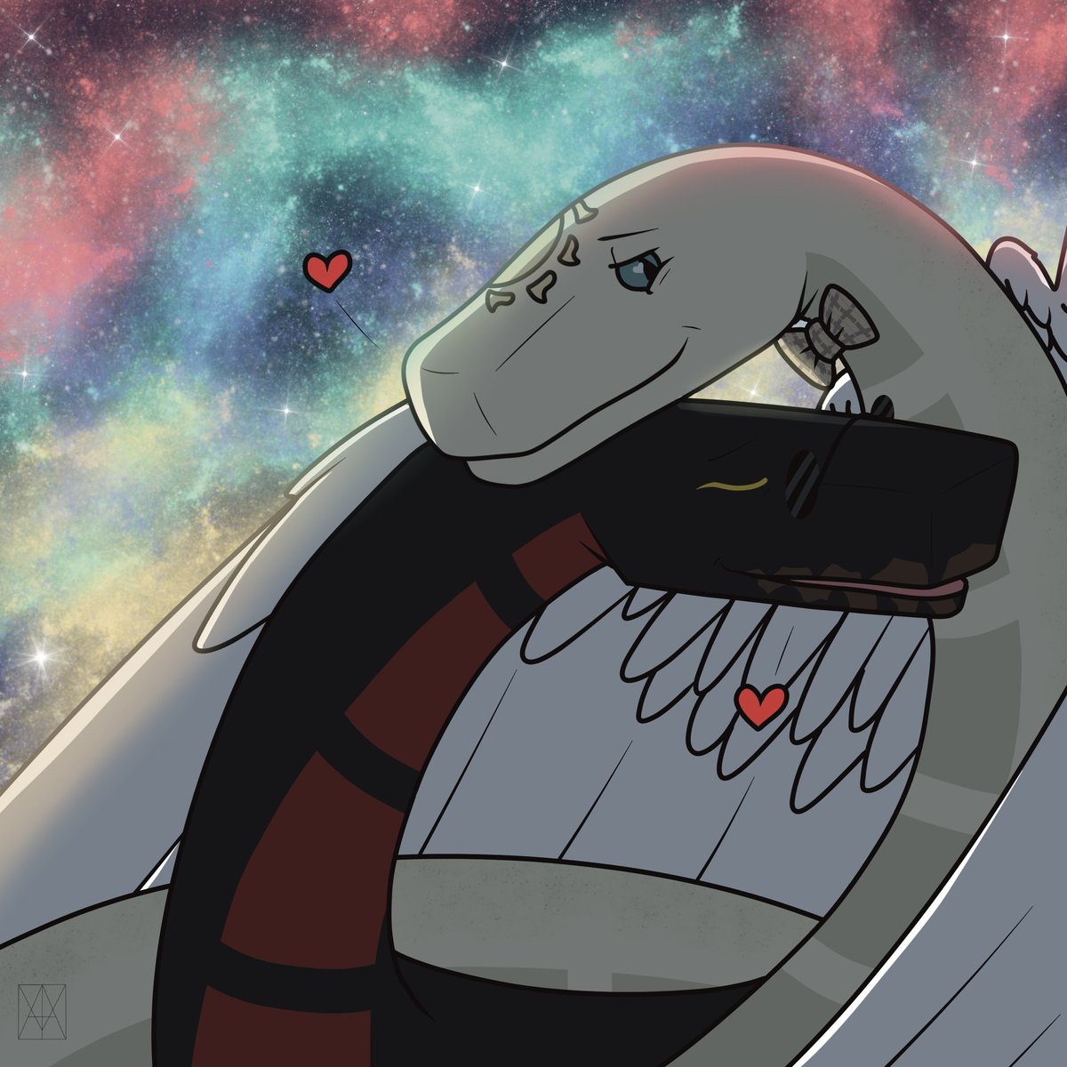 ShitArtHub's tweet photo. Lets let the Snusbands leave the Snabies with a sitter so they can go off together on a mini vacation in the stars 🌌💖

#GoodOmens #GoodOmensFanart #GoodOmens2 #Snusbands https://t.co/81INQULsDo