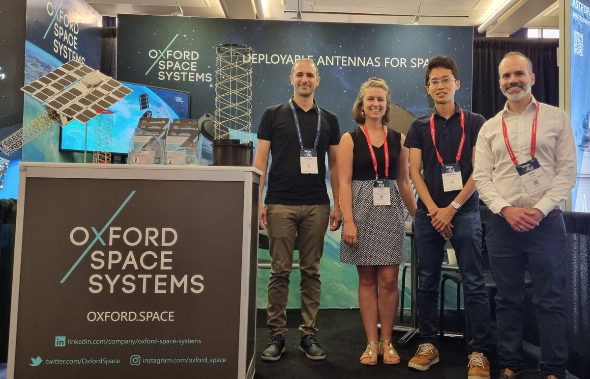 Our @OxfordSpace team members ready for Day 2 at @SmallSat ! Make sure to stop by booth 49 at the Taggart Student Center to say hi! #SmallSat2023