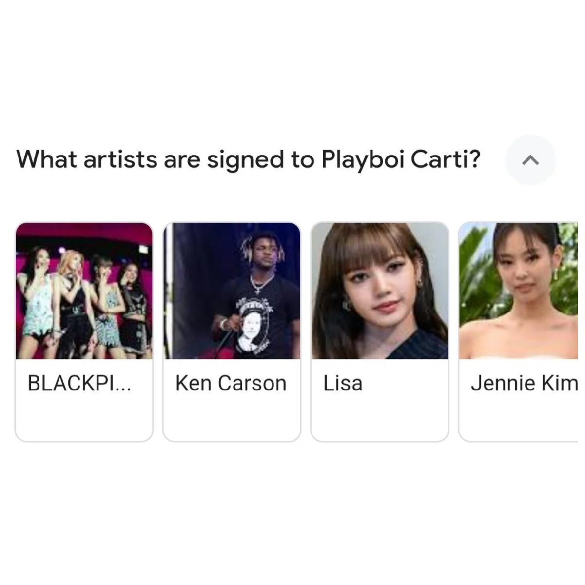 Playboi Carti’s Google page is currently saying he’s signed K-Pop group BLACKPINK &amp; other K-pop stars 😭😭