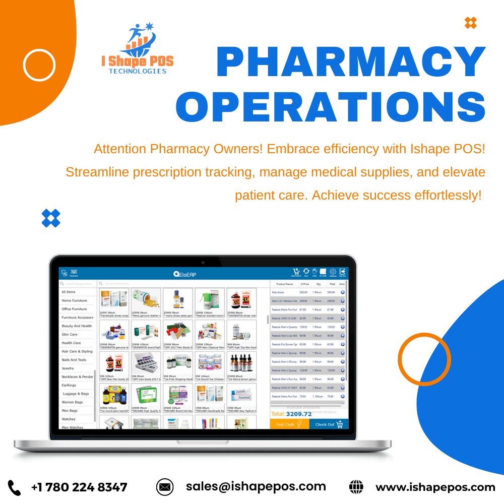 technologi49521's tweet image. Pharmacy Operations Refined by iShape POS! Get ready to simplify prescriptions, optimize stocks, and enhance customer experiences.

#PharmacyOperations #EfficiencyBoost #StreamlinedManagement #PatientCare #PharmacyExcellence #OptimizedOperations #HealthcareSolutions