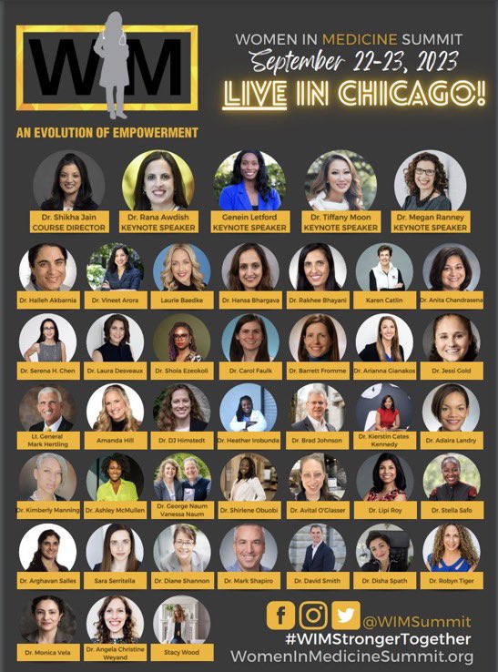 Women In Medicine® (@wimedicineorg) on Twitter photo Don't miss this years #WIMSummit!!
#WIMStrongerTogether
Incredible faculty
Virtual and In Person
Recordings available for a year!
<a href="/meganranney/">Megan Ranney MD MPH 🌻</a> <a href="/RanaAwdish/">RanaAwdishMD</a> <a href="/GeneinLetford/">Genein Letford, M.Ed -Prismatic Leadership®</a> <a href="/TiffanyMoonMD/">Tiffany Moon, MD, FASA, D.ABA</a> <a href="/HansaBhargavaMD/">Hansa Bhargava, MD</a> <a href="/MarkHertling/">Mark Hertling</a> <a href="/ETSshow/">Mark Shapiro, MD</a> <a href="/gradydoctor/">Kimberly D. Manning, MD, MACP</a> <a href="/acweyand/">Shematologist, MD</a>
womeninmedicinesummit.org Don't miss this years #WIMSummit!!
#WIMStrongerTogether
Incredible faculty
Virtual and In Person
Recordings available for a year!
<a href="/meganranney/">Megan Ranney MD MPH 🌻</a> <a href="/RanaAwdish/">RanaAwdishMD</a> <a href="/GeneinLetford/">Genein Letford, M.Ed -Prismatic Leadership®</a> <a href="/TiffanyMoonMD/">Tiffany Moon, MD, FASA, D.ABA</a> <a href="/HansaBhargavaMD/">Hansa Bhargava, MD</a> <a href="/MarkHertling/">Mark Hertling</a> <a href="/ETSshow/">Mark Shapiro, MD</a> <a href="/gradydoctor/">Kimberly D. Manning, MD, MACP</a> <a href="/acweyand/">Shematologist, MD</a>
womeninmedicinesummit.org