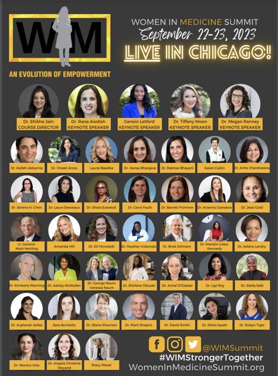 Don't miss this years #WIMSummit!! #WIMStrongerTogether Incredible faculty Virtual and In Person Recordings available for a year! @meganranney @RanaAwdish @GeneinLetford @TiffanyMoonMD @HansaBhargavaMD @MarkHertling @ETSshow @gradydoctor @acweyand womeninmedicinesummit.org