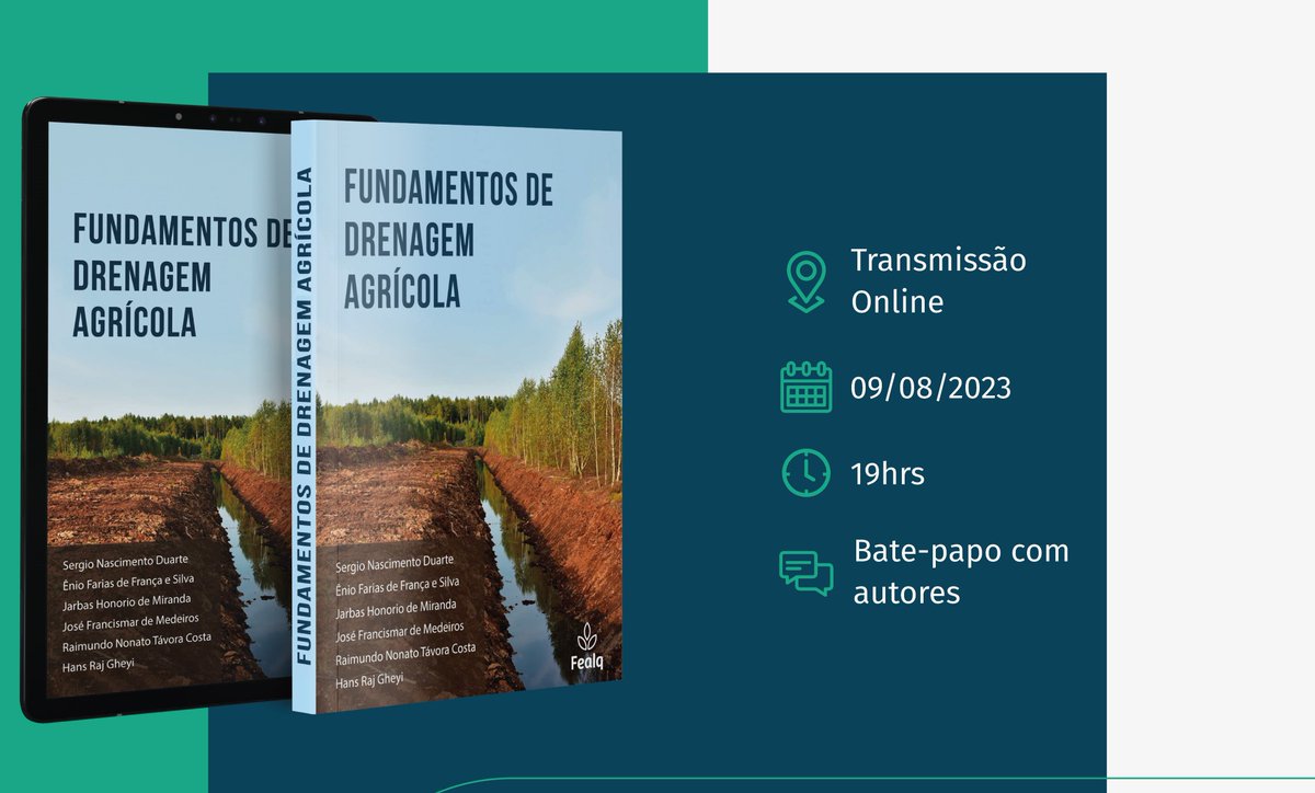 ufersa's tweet photo. Professor da Ufersa lança livro sobre Fundamentos de Drenagem Agrícola - https://t.co/imVxSHhN5e https://t.co/GDIDYQBfil