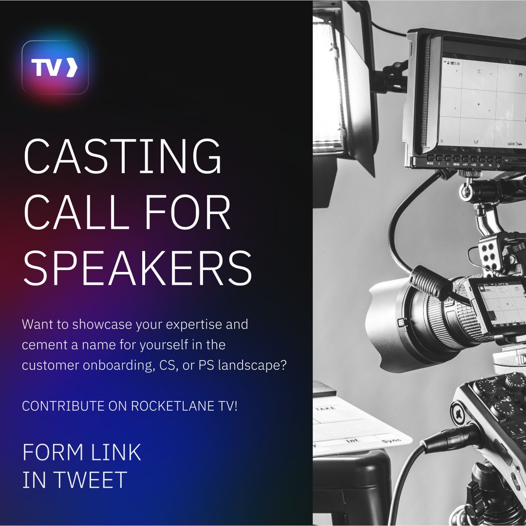 Are you our next superstar? Rocketlane TV is hunting for #CustomerSuccess, #CustomerOnboarding and #ProfessionalServices experts. Become a contributor and shoot for stardom:
🔹Pick your topic/area of expertise
🔹Share a 3-minute sample video
🔹Submit here: bit.ly/3O1u7GI