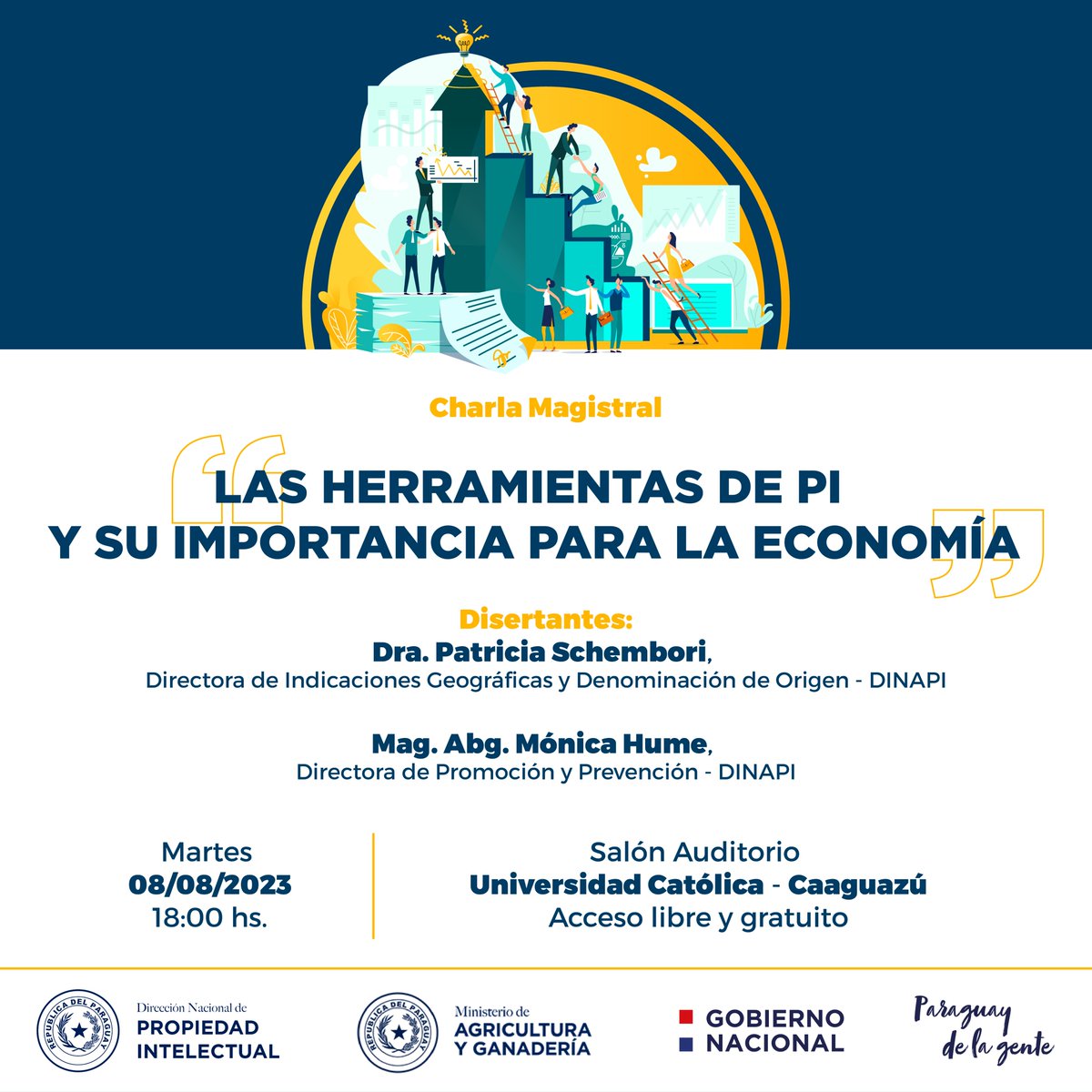 Jornada Técnica sobre Propiedad Intelectual y los beneficios de las Indicaciones Geográficas y Denominaciones de Origen, como herramientas distintivas de productos autóctonos.

📌Salón Auditorio Universidad Católica de Caaguazú.