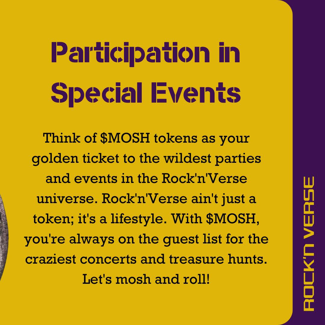 Ready to rock on with $MOSH? 🤘 Hold tight, 'cause this token is your VIP backstage pass to the most electrifying events in the Rock'n'Verse! Dive into the mosh pit of special events, exclusive gigs, and wild nights. Don't just listen, LIVE the rock dream! 🔥 #MoshToken #ERC20