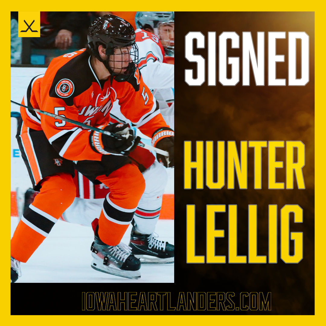 GoHeartlanders's tweet photo. Today is a proud 1st in team history: we've signed Iowa native Hunter Lellig.

Lellig becomes the 1st Iowan to ever sign an ECHL contract with the Heartlanders. The Waterloo native recently wrapped up a 5-year NCAA career. https://t.co/RA6IeRKfYe