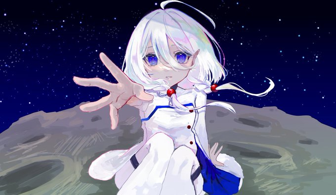 「night sky white hair」 illustration images(Latest)｜5pages