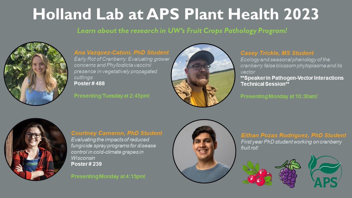 Leslie Holland, PhD (@leslieholland_) on Twitter photo The Holland lab is showing up and showing out at #PlantHealth2023 next week! From fungi to phytoplasma, check out what weāve been up to! <a href="/plantdisease/">The American Phytopathological Society</a> The Holland lab is showing up and showing out at #PlantHealth2023 next week! From fungi to phytoplasma, check out what weāve been up to! <a href="/plantdisease/">The American Phytopathological Society</a>