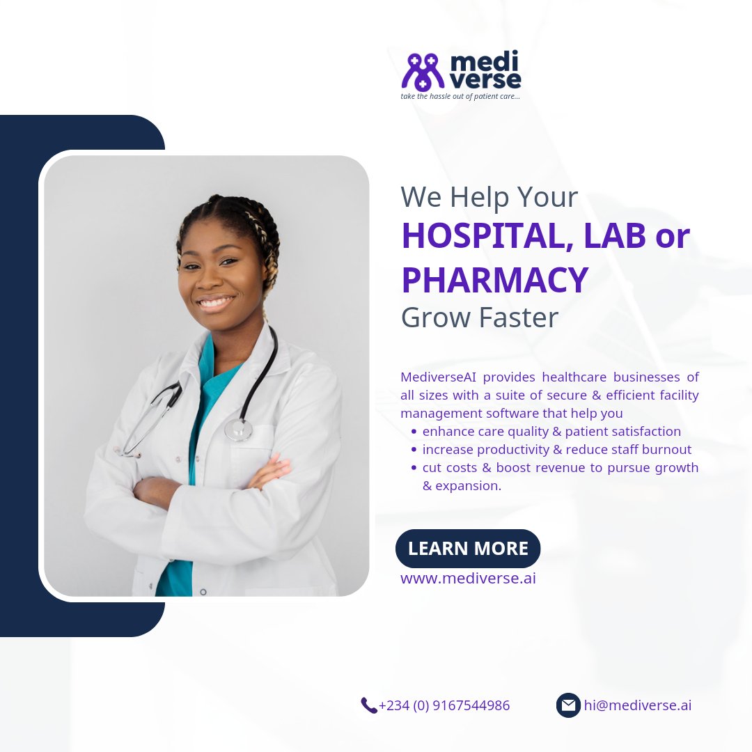 mediverseai's tweet photo. This one thing is true: No matter your size, growth stage or service segment, your healthcare facility deserves a #MediverseAI software (EHR, LIS, RIS/PACS, or PMS). 

Visit https://t.co/sWCTEHm6oW to start your journey to #TakeTheHassleOutOfPatientCare, in just 15mins. https://t.co/MkzI1DYREH