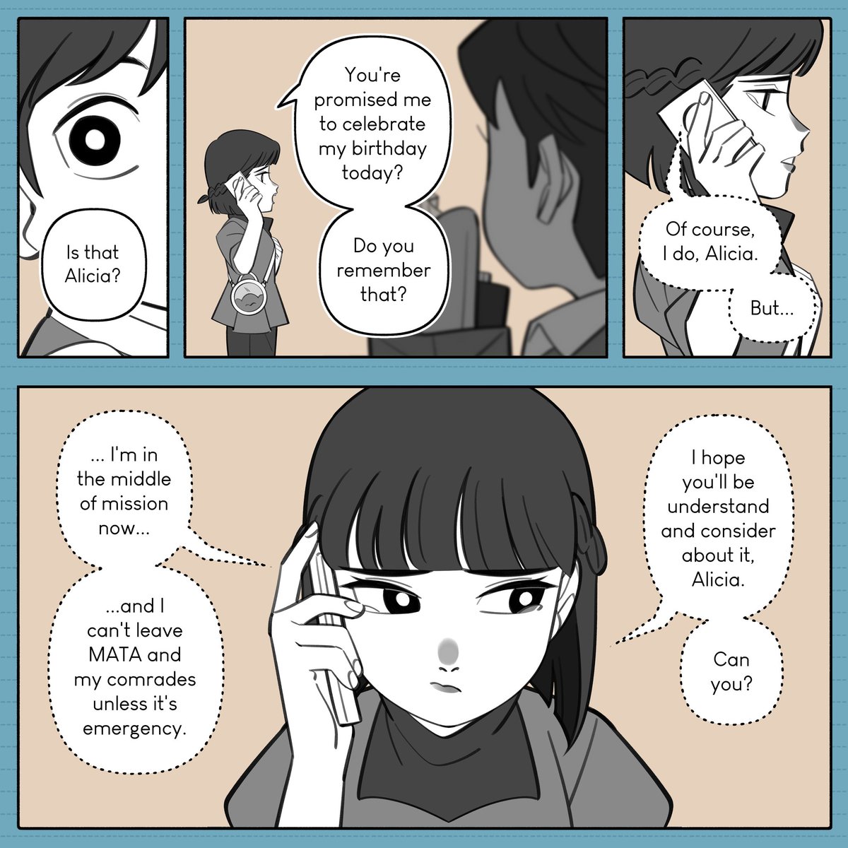 ryqfaeh's tweet photo. 【Special Comic】Files 001 :
— Happy Birthday, Alicia—! 🎊🎈
//❗DO NOT REPOST / STEAL MY ARTWORKS❗//
Another very late post. 💀💀💀
『Hashtag 』: 🕶️🕵🏻🐱
#ejenali #ejenalicia #alilicia #ARTvidence #fancomic #doujinshi #eafandom
(Part 1/4) https://t.co/MwzzcVATiG