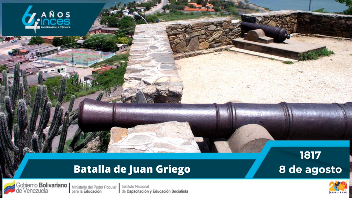 Inces_Guarico2's tweet photo. #8AG | Épica cruzada reconocida como la Batalla del Fuerte. Evento hostil que se suscitó como un intento más del español Pablo Morillo por tomar el control de Margarita.

 #64AñosEnseñandoLaTécnica 
#AprendeLaTécnica 
#BendicionesPresidente https://t.co/MlfoSIdxIP