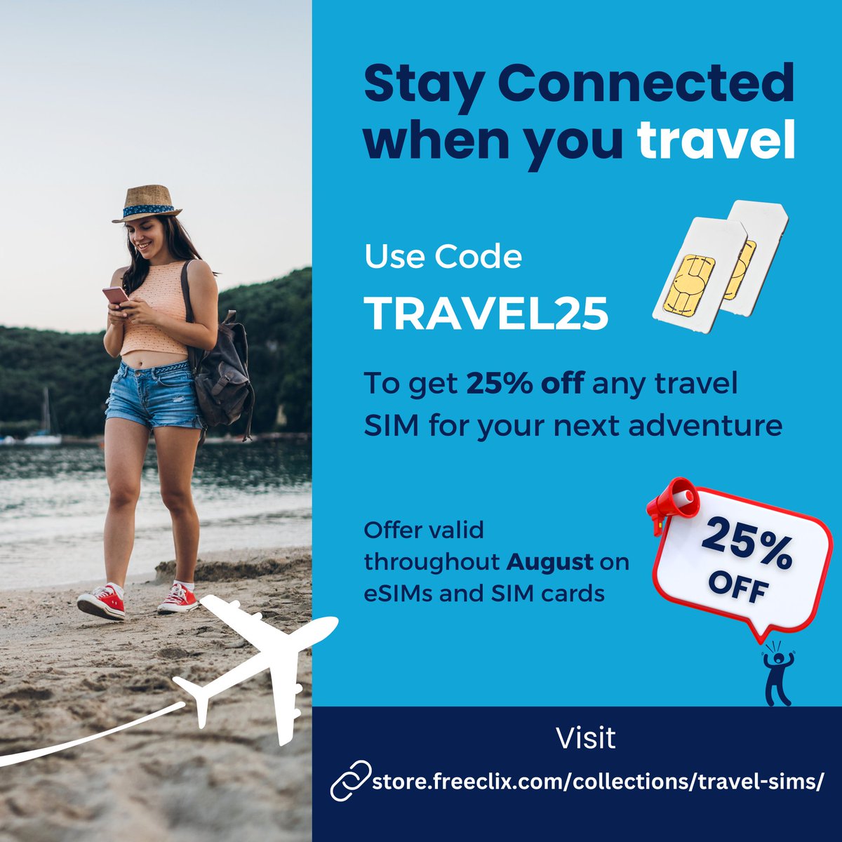 Got a holiday coming up? Get 25% off when you use the code TRAVEL25 before August 31st. store.freeclix.com/collections/tr…