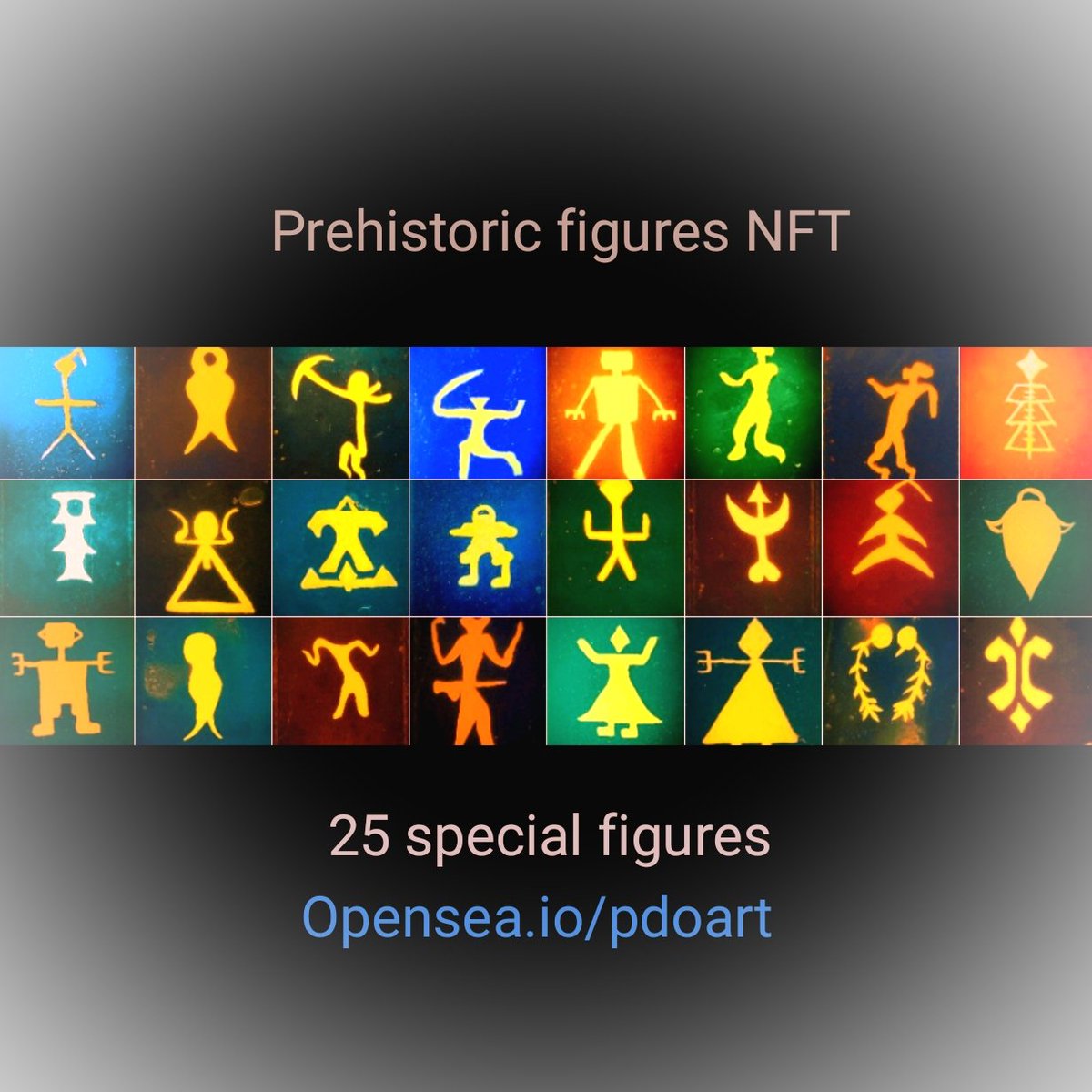 @xiaoba_art I would like to tell you that these 25 pieces produced from prehistoric drawings will be of interest in the fashion, textile and gaming markets. By 2024, you could see these prints on 10 million T-shirts and bags. So, whoever has these pieces definitely wins.