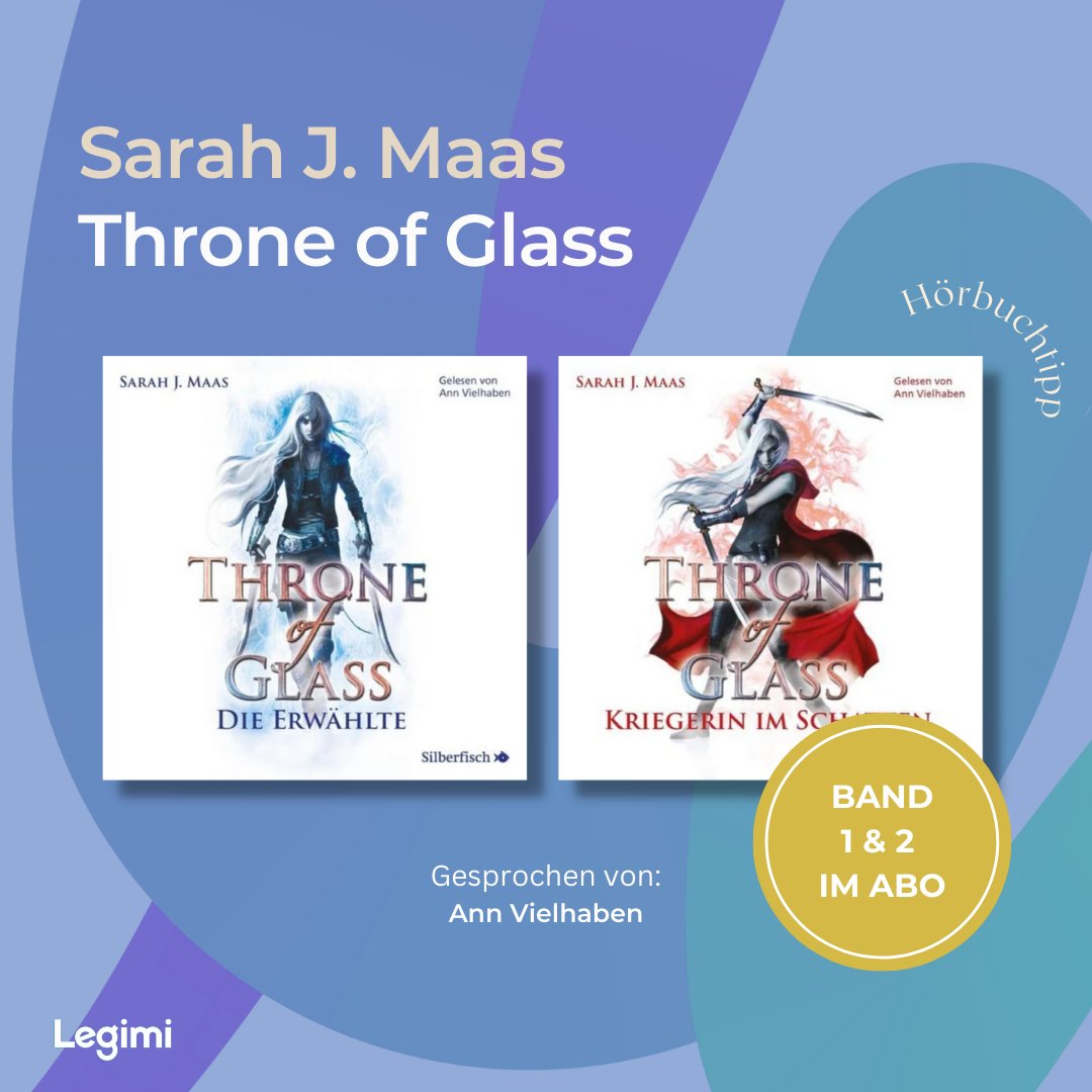 Nicht verpassen! Band 1 und 2 der "Throne of Glass"-Reihe von Sarah J. Maas ist jetzt bei uns im Legimi-Abo erhältlich!

Hört am besten direkt rein. 😍🎧
Zu den Hörbüchern: legimi.de/autor/sarah-j-…