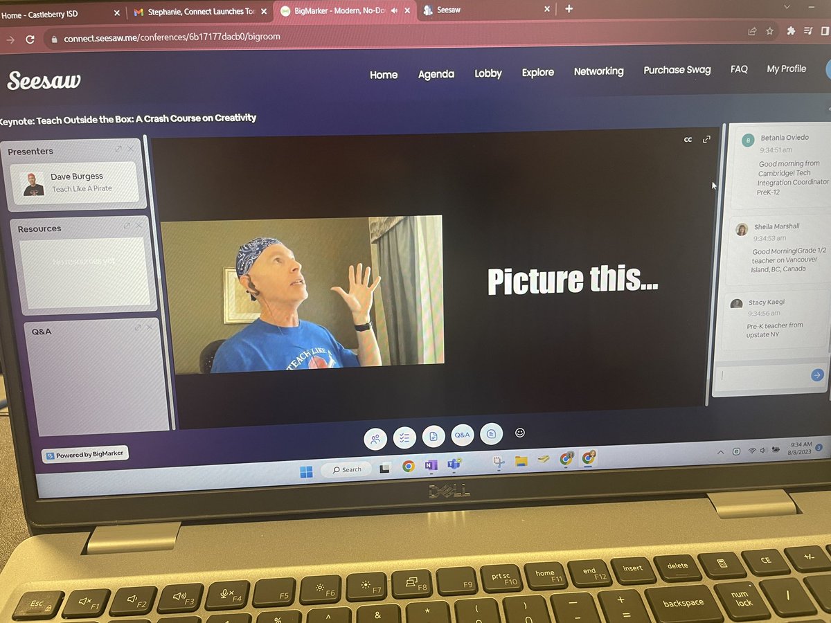 MrsBalster's tweet image. .@burgessdave bringing the energy this morning to kick off @Seesaw Connect 2023 🎉 “creativity is available to us all!” #Connect2023
