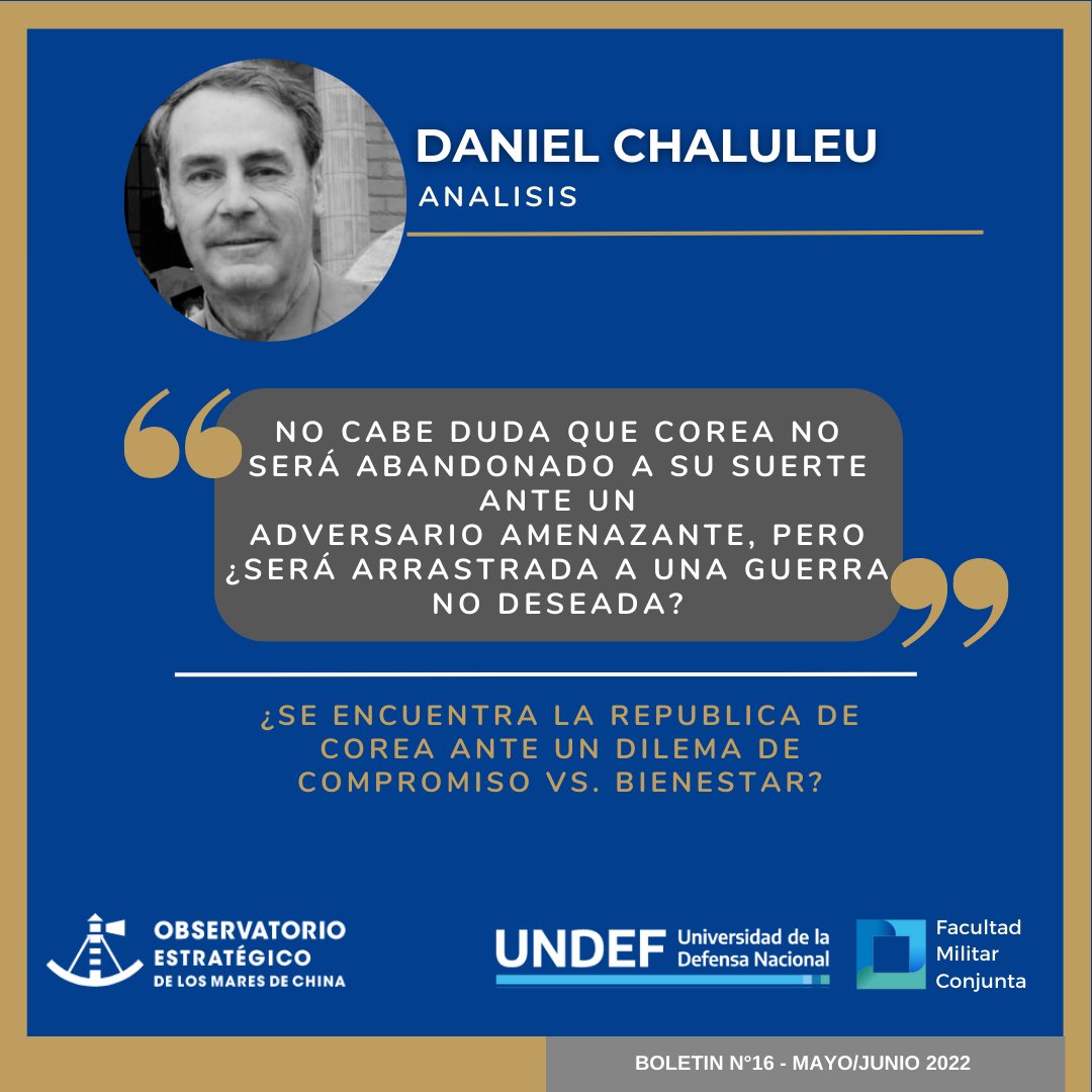 MarDeChina_FMC's tweet photo. #ANALISIS - ¿Se encuentra la Repulica de Corea ante un dilema de compromiso vs. bienestar?.

👉 Compartimos el #Analisis del CN (R) Daniel G. Chaluleu, investigador del @MarDeChina_FMC, para el Boletín N°16, Mayo-Junio 2023.

📎 https://t.co/HHPwto7fkO https://t.co/r0ZPfYc5i3
