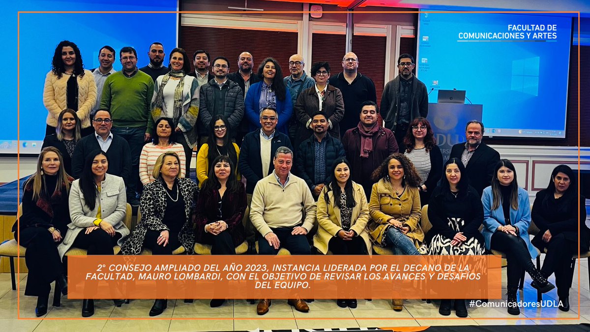 COMYARTESUDLA's tweet photo. Conoce los detalles del 2° Consejo Ampliado 2023 de nuestra facultad, espacio liderado por el decano Mauro Lombardi, en el que se analizaron los avances y desafíos para el periodo que viene. 😉
Los detalles en la nota 👉🏽https://t.co/iuouMek4LV #ComunicadoresUDLA https://t.co/o4TYV9WJg6